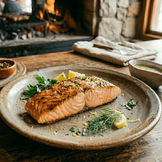 Salmón grillado