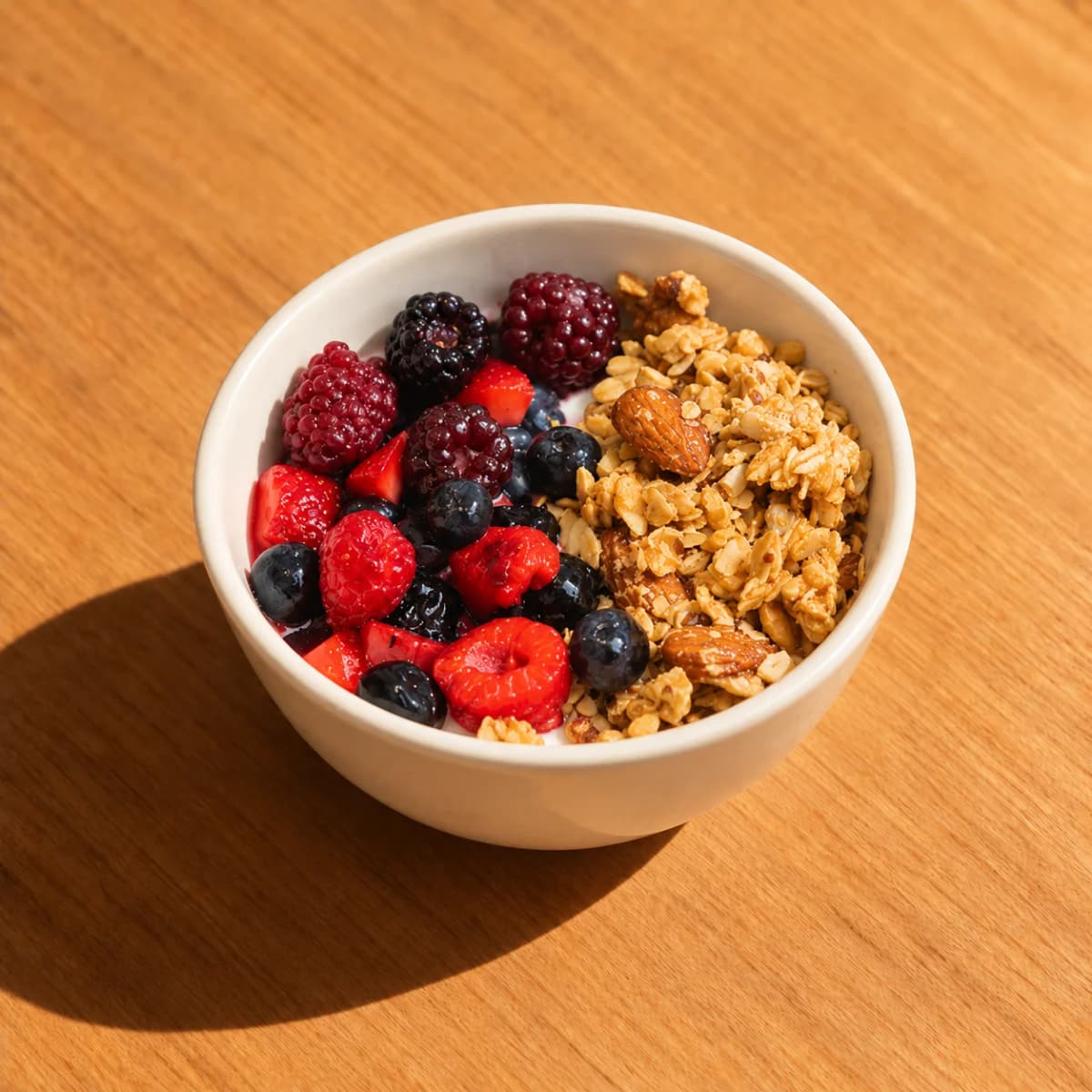 Yogur Natural con Granola y Frutos Rojos