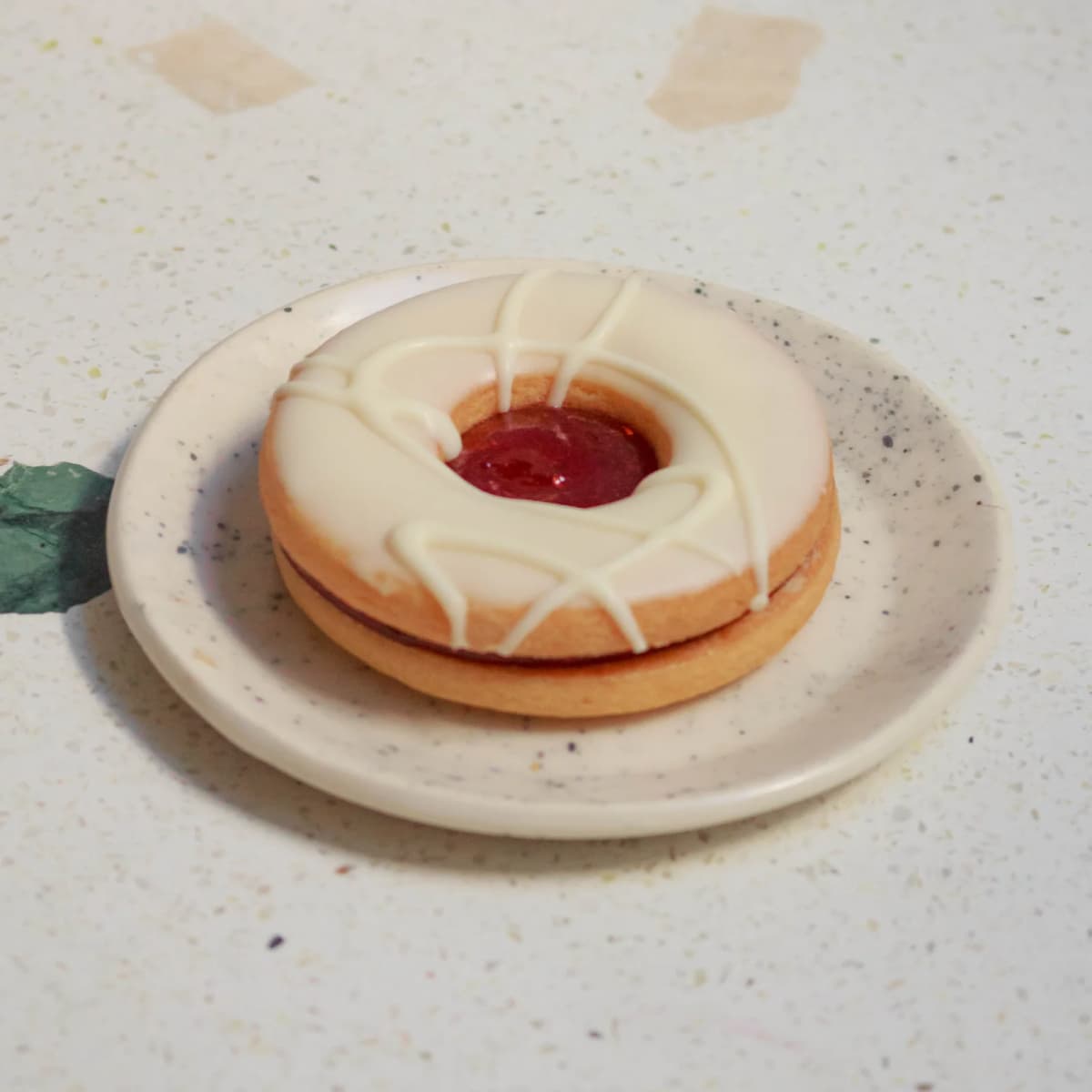 Alfajor com framboesa