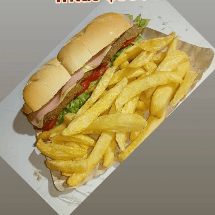 Sanduíche individual + batatas fritas