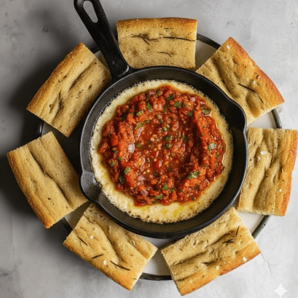 Provoleta tradicional con chimichurri